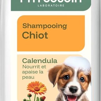 Рига - Шампунь с фитозоином Chiot – Nettoyage Doux & Hydratant – Calendula Apaisant – без силикона, парабена и красителя – Peaux Sensibles & Jeunes Pelages – Fabriqué en France - 250 мл