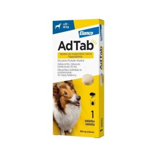 AdTab 900 мг x1 жевательные таблетки для собак 22–45 кг Бесплатно для покупателя!