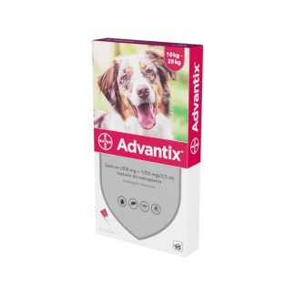 Капли Bayer Advantix Spot-on 4x2,5 мл для собак весом 10-25 кг + бесплатно