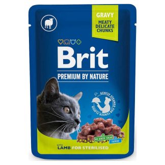 Корм для кошек Brit Premium Cat Lamb для стерилизованных кошек. Корм ​​для кошек с ягненком, 100 г.