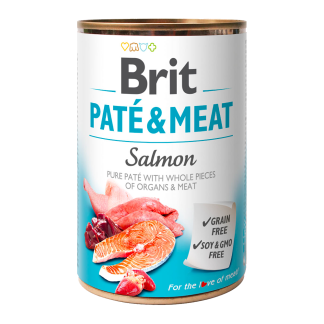 Влажный корм для собак Brit Pate & Meat Salmon 400 г с лососем
