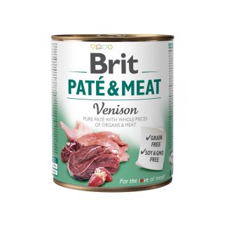 Полноценный корм для собак BRIT Paté & Meat Venison 800 г