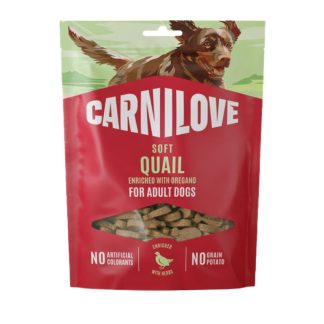 Мягкие мясные лакомства для собак CARNILOVE с перепелом и орегано, 200 г.