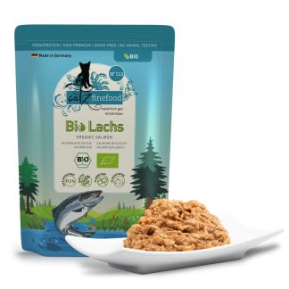 Влажный корм для кошек Catz finefood Bio № 513 с органическим лососем, 85 г, органические ингредиенты.