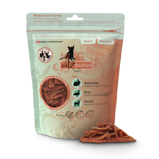 Лакомство для кошек Catz Finefood Meatz Wild Mix 45 г, 98% сухого мяса.