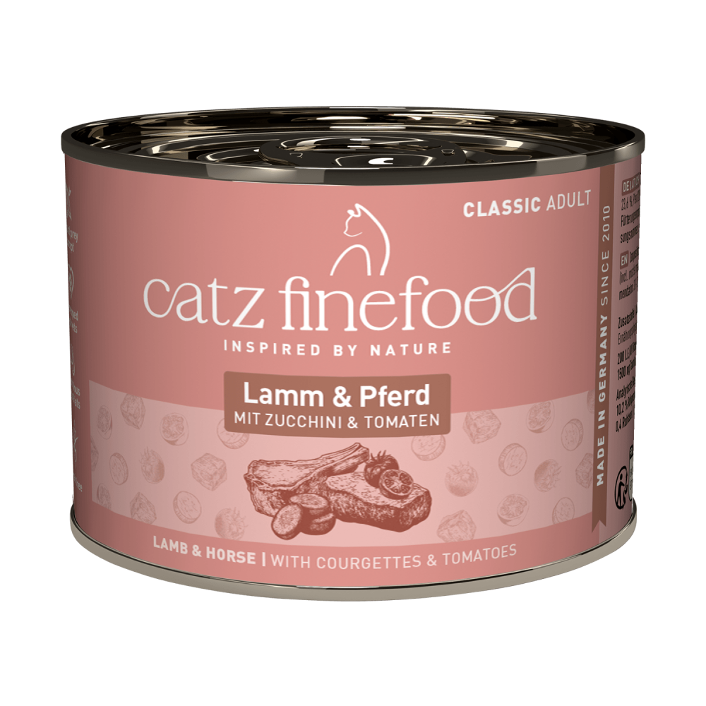 Влажный гипоаллергенный корм для кошек Catz Finefood № 19 с ягненком и лошадью, 200 г.