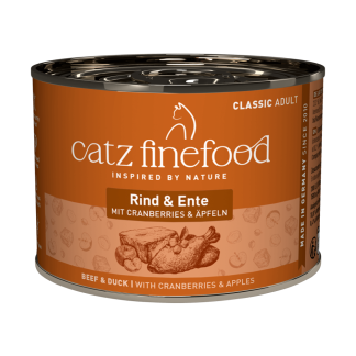 Влажный корм для кошек Catz Finefood № 23 со вкусом говядины и утки, 200 г.
