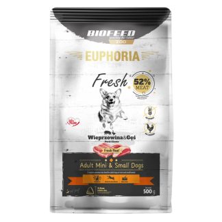 EUPHORIA Fresh со свининой и гусем для собак миниатюрных и мелких пород, 500 г
