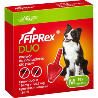 FIPREX DUO M — средство для наружного применения на кожу, борется с клещами и блохами у собак.