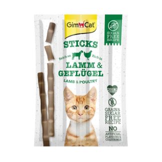 Лакомство GimCat со вкусом ягненка и птицы, 4 шт., для кошек.