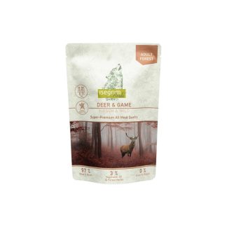 Корм для собак Isegrim Adult Forest Deer and Venison с корнем петрушки, сафлоровым маслом и лесными травами, 410 г, в пакетике.