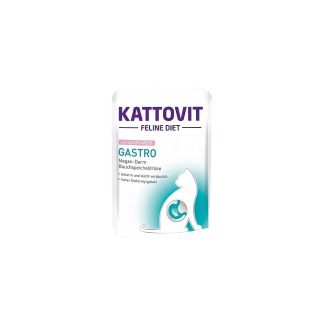 Рисовая каша Kattovit Gastro с лососем, 85 г, для кошек с заболеваниями печени.