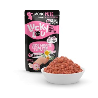 Корм для индейки Lucky Lou Super Mono Turkey 125 г, беззерновой, с монобелковым содержанием белка.