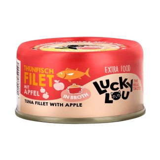 Корм для кошек Lucky Lou 70 г, тунец с яблоком в бульоне, для очень забавных кошек