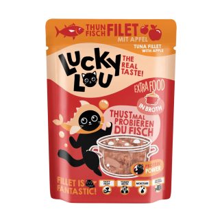 Lucky Lou Extra Food Тунец с яблоком в бульоне, 70 г, в пакетиках, филе для кошек