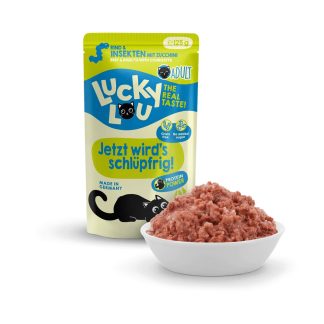 Влажный корм Lucky Lou Lifestage Adult Beef & Insects 125 г для кошек с аллергией.