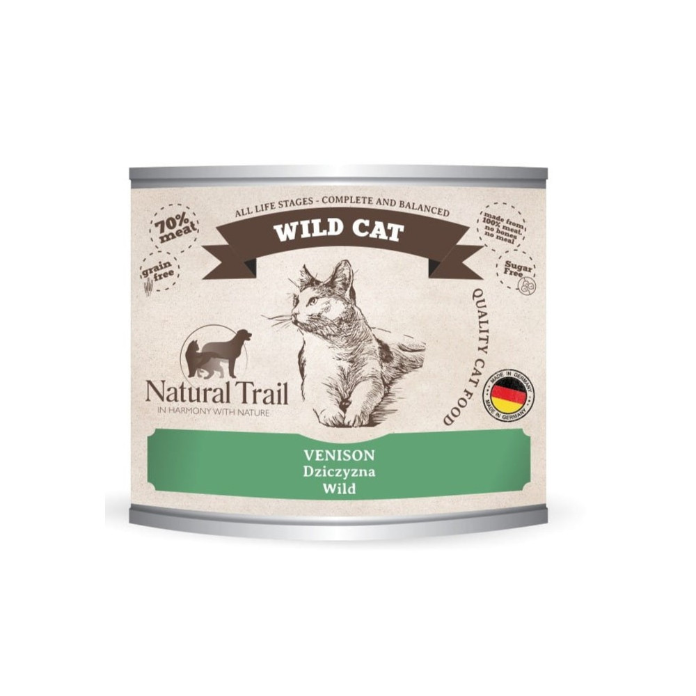 Сбалансированный корм для кошек Natural Trail Wild Venison с мясом оленя.
