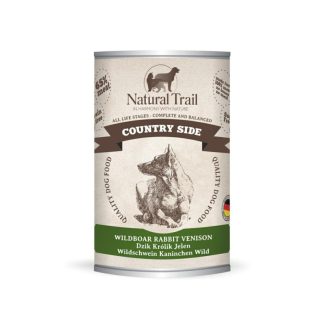 Влажный корм для собак NATURAL TRAIL Dog 400 г Country Side с мясом дикого кабана, оленя и кролика.