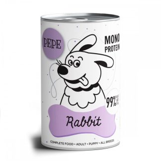 Морепродукты Paka Zwierzaka для собак PEPE Rabbit 99% кролик 400 г