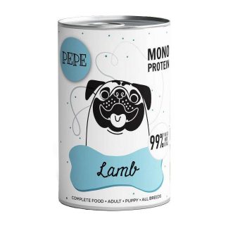 Влажный корм для собак Pet Paka Pepe со вкусом ягненка, банка 400 г.