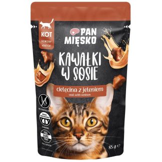 Pan Mięsko Adult Veal with deer in sauce (Влажный корм для кошек, 85 г)