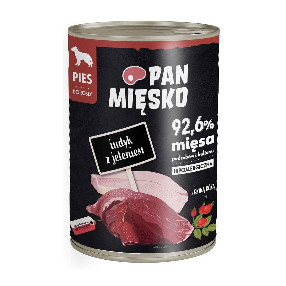 Влажный корм для собак Pan Meat Turkey with Deer, банка 400 г.
