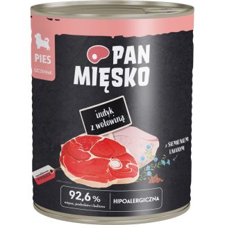 Влажный корм для собак Pan Mięsko с индейкой и говядиной для щенков, 800 г