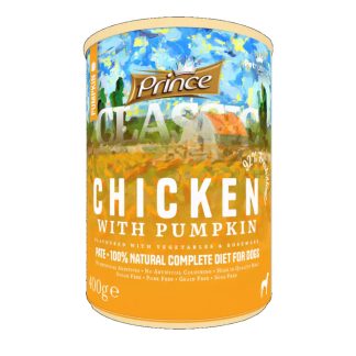 Prince Premium Classic Chicken Pumpkin Rosemary 400 г, 90% мяса, беззерновой корм.