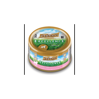 Корм для кошек Princess Excellence: курица, тунец, креветки, 70 г, мясное филе в соусе.