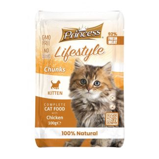 Корм для котят Princess Lifestyle Chunks Kitten Chicken Pouch 100 г