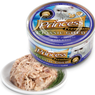Влажный корм для кошек Princess Premium GOLD Odor Control 170 г, беззерновой, с добавлением филе мяса для контроля запаха.