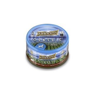 Влажный беззерновой корм для кошек Princess Premium с курицей, тунцом и ягодами годжи, 170 г.