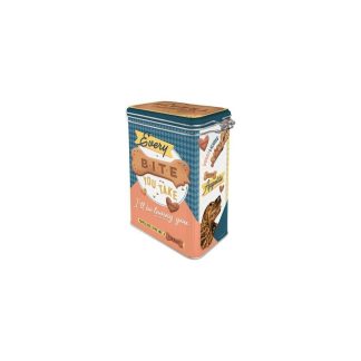 Металлическая банка в стиле ретро с зажимом Every Bite You, 1,4 л, 7,6 x 11 x 17,5 см.