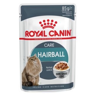 Влажный корм Royal Canin Hairball Care в соусе, 85 г, для кошек, помогает избавиться от комков шерсти.