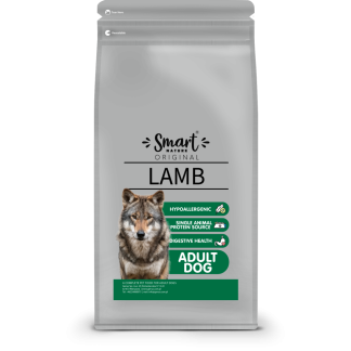 Корм для собак Smart Nature Original Dog SINGLE PROTEIN Lamb 2 кг, 100% ягнятина без куриного белка, поддерживает здоровье кожи и шерсти.