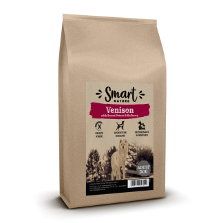 Smart Nature Holistic Dog Venison 2 кг беззерновой корм для собак с олениной и диким лососем, без курицы