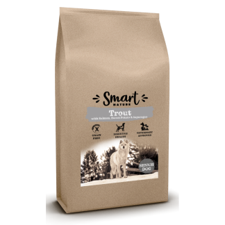 Smart Nature Holistic Dog Light Senior Skin Coat Fish 12 кг — беззерновой корм для собак, содержащий форель и лосось, без курицы, для поддержки суставов.