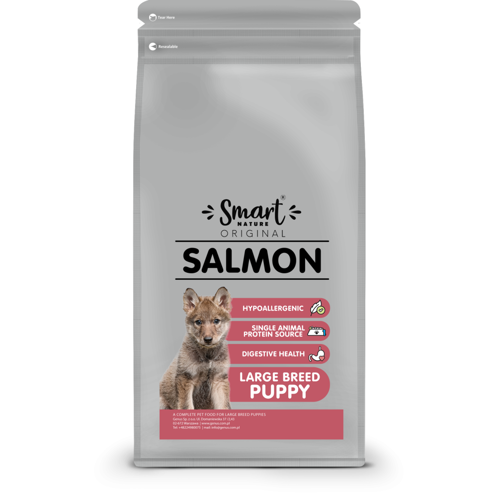 Корм для щенков Smart Nature Original Puppy SINGLE PROTEIN Salmon, 12 кг, монопротеиновый.