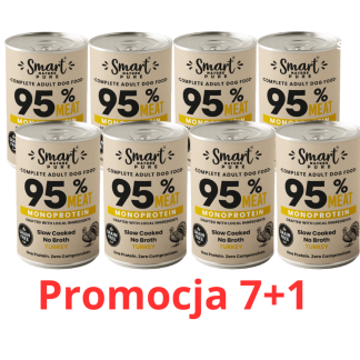 Влажный корм для собак Smart Nature Pure Turkey с 95% содержанием мяса (монопротеин) по акции 7+1