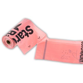 Компостируемые биопакеты STARCHBAG для экскрементов, 1 рулон x 15 шт., розовые.