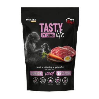 Tasty Dogs Life Junior Veal 90% Dog Sachet 500g Biofeed Veal in Jelly Dish
