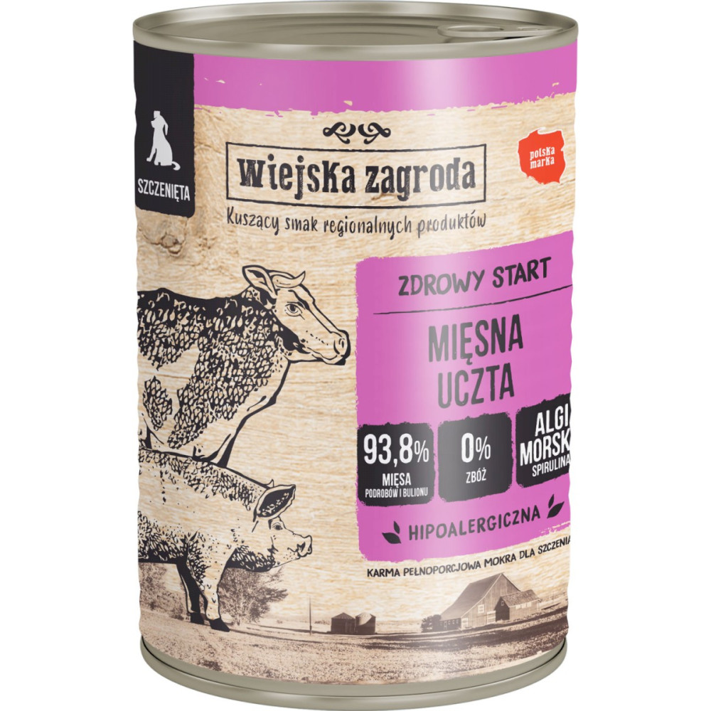 Влажный корм Wiejska Zagroda для щенков Мясной праздник 400г