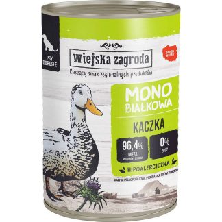 Влажный корм для собак Wiejska Zagroda Monoprotein Duck, банка 400 г