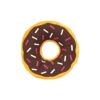 ZippyPaws Donutz Jumbo Chocolate – Большая плюшевая игрушка-пончик с пищалкой, 27 см.