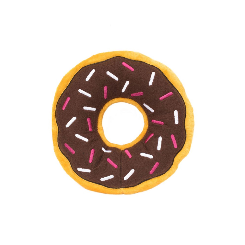 ZippyPaws Donutz Jumbo Chocolate – Большая плюшевая игрушка-пончик с пищалкой, 27 см.
