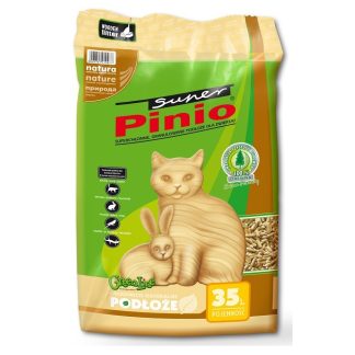 Натуральный наполнитель для кошачьего туалета Benek Super Pinio, 35 л, для кошек и мелких млекопитающих.